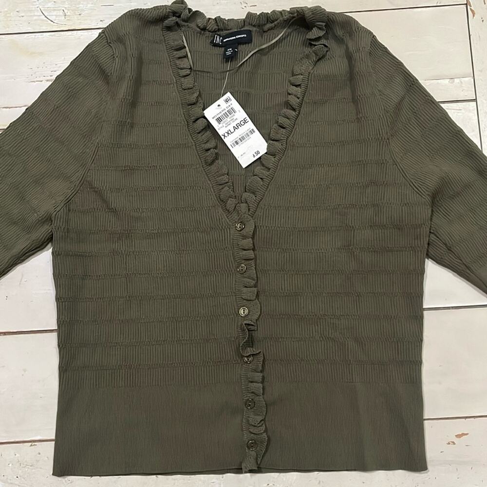 INC International Concepts Olive Button Down Shirt